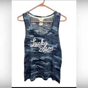Lucky Brand Blue Camo Tank Top